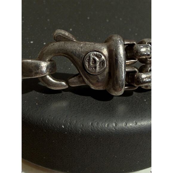 David Yurman Sterling Silver ID Bracelet Double Chain 6.5” Engraved Emma - Picture 6 of 7